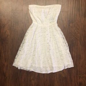 Hollister strapless white lace dress NWT Large